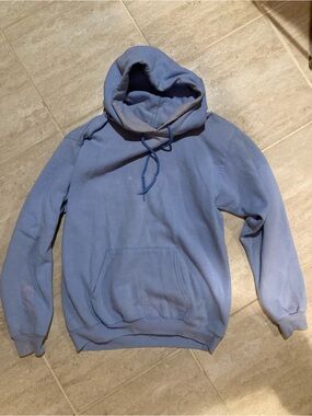 Women's Dusty Blue Pullover Hoodie with Kangaroo Pocket